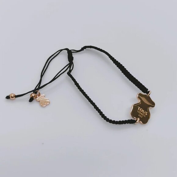 TOUS Bracelet Rose Vermeil Silver Super Power Bracelet with Cord and Turquoise - Picture 6 of 10